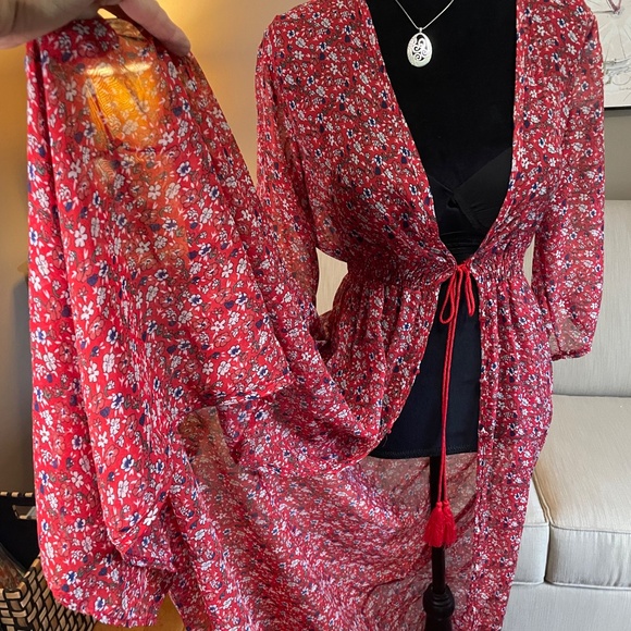 Pretty, sheer outer garment, 3/4 sleeve, sz Med - Picture 4 of 10